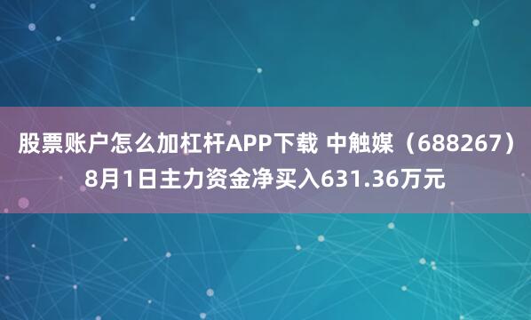 股票账户怎么加杠杆APP下载 中触媒（688267）8月1日主力资金净买入631.36万元